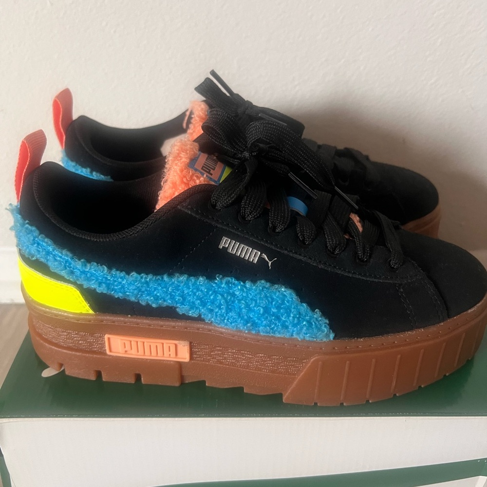 Puma Women's Platform Shoes - Black, Blue, Yellow